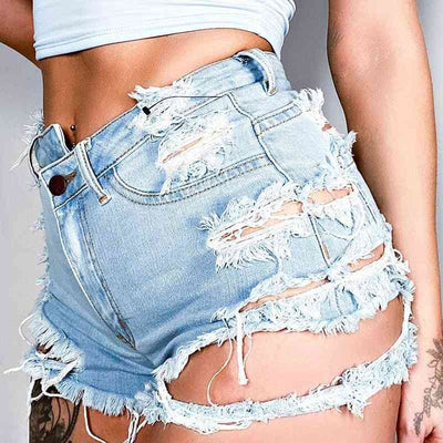 Trendy Asymmetrical Distressed Denim Shorts for Fashion Lovers