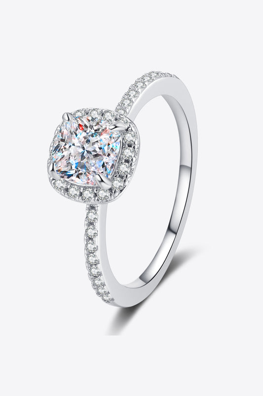 1 Carat Moissanite 925 Sterling Silver Halo Ring Beauty