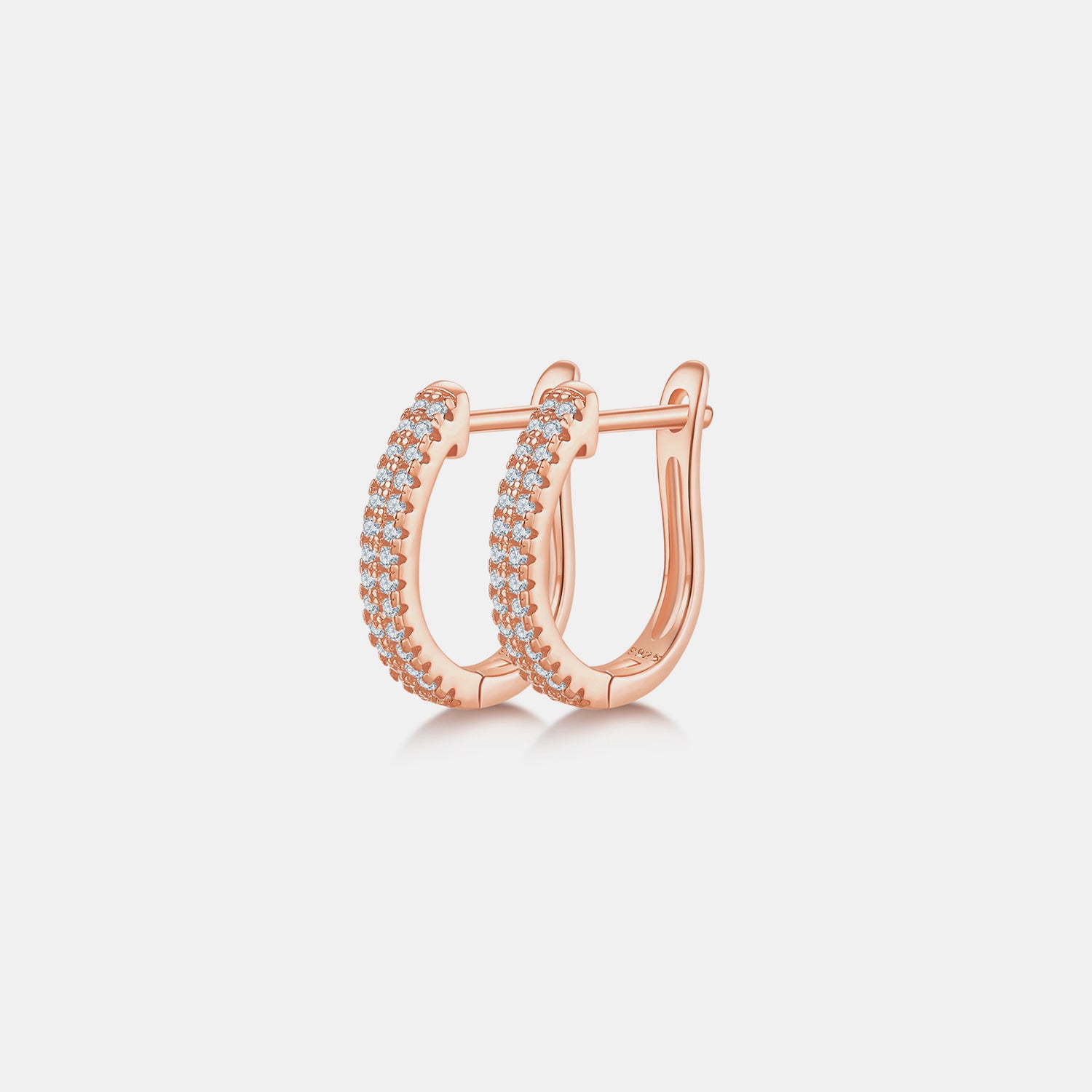 Moissanite 925 Sterling Silver Huggie Earrings for Elegance