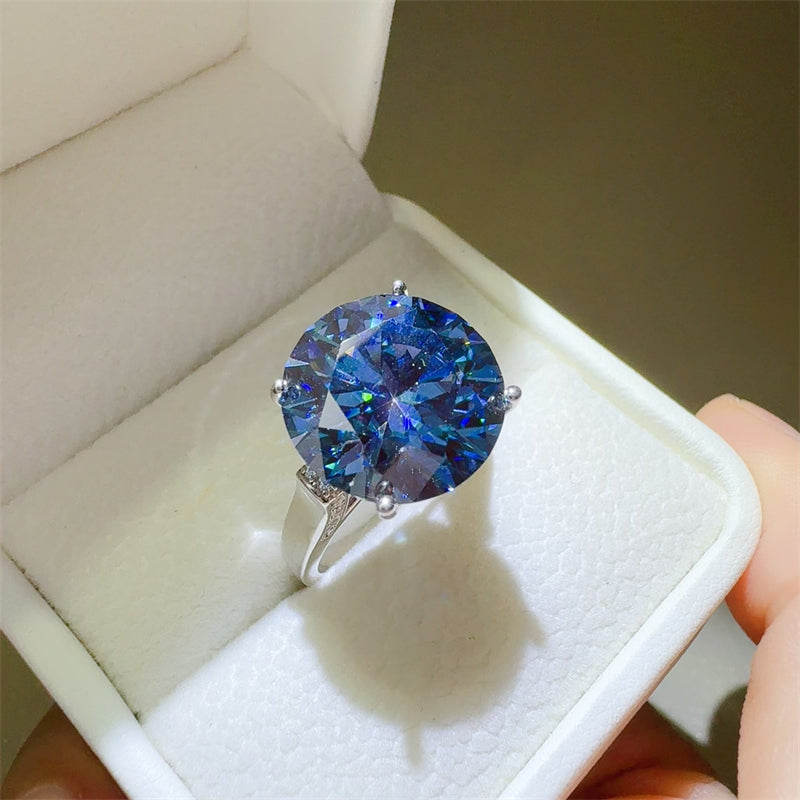 10 Carat 925 Sterling Silver Moissanite Ring for Women
