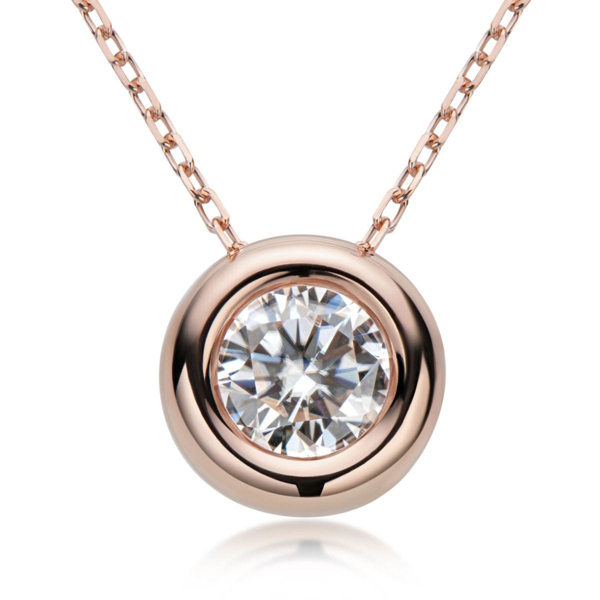 Moissanite Hypoallergenic Necklace, Rose Gold/Gold