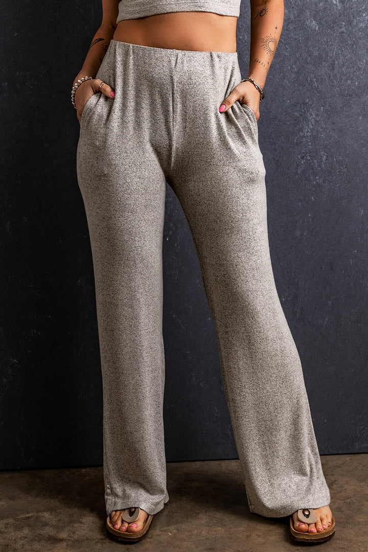 Chic High-Waisted Wide-Leg Trousers with Functional Pockets