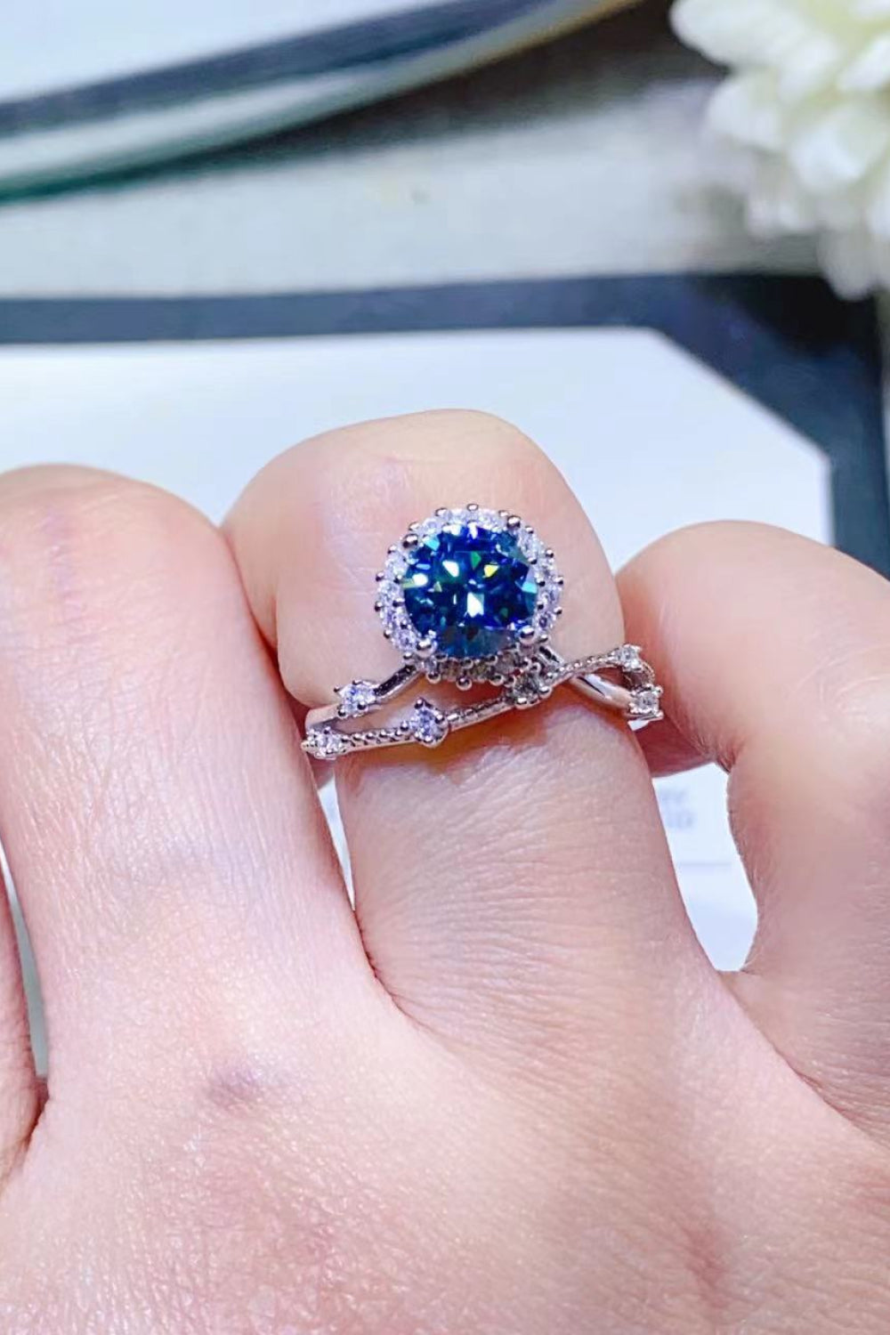1 Carat Moissanite 925 Sterling Silver Ring for Women