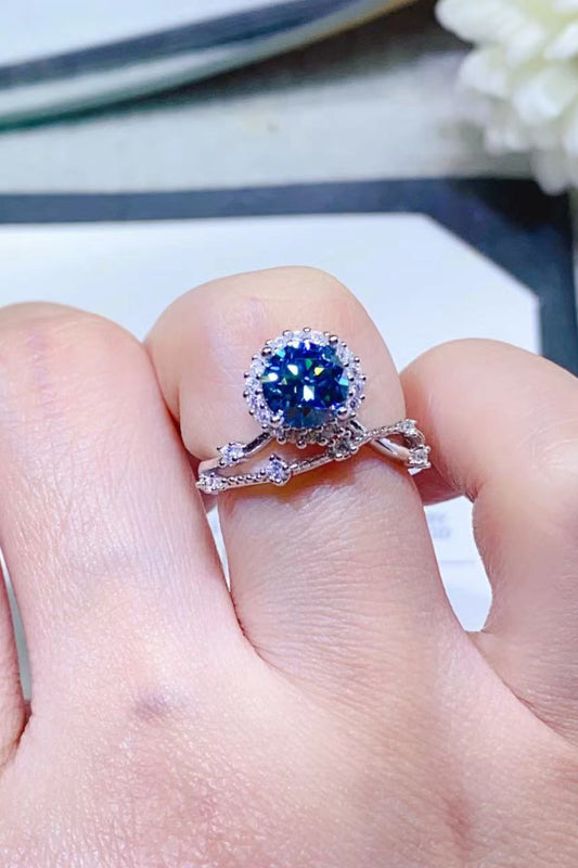 1 Carat Moissanite 925 Sterling Silver Ring for Women