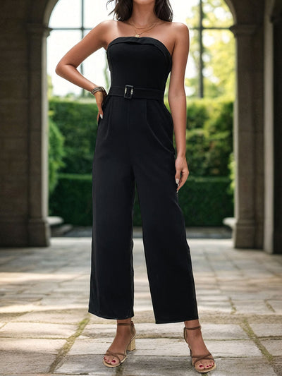 Sleek Tube Jumpsuit with Functional Pockets for Women