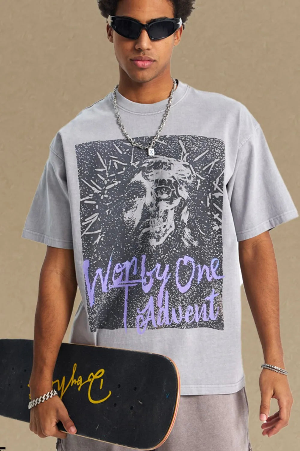 Men's Graphic Round Neck Short Sleeve T-Shirt - Casual Style