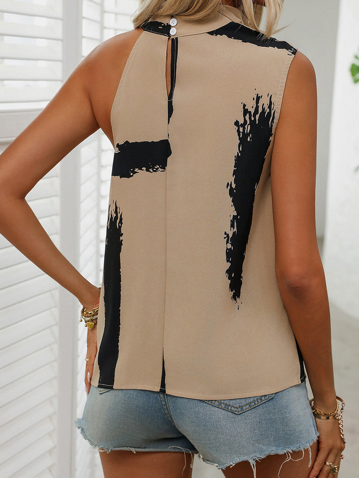 Chic Cowl Neck Sleeveless Blouse