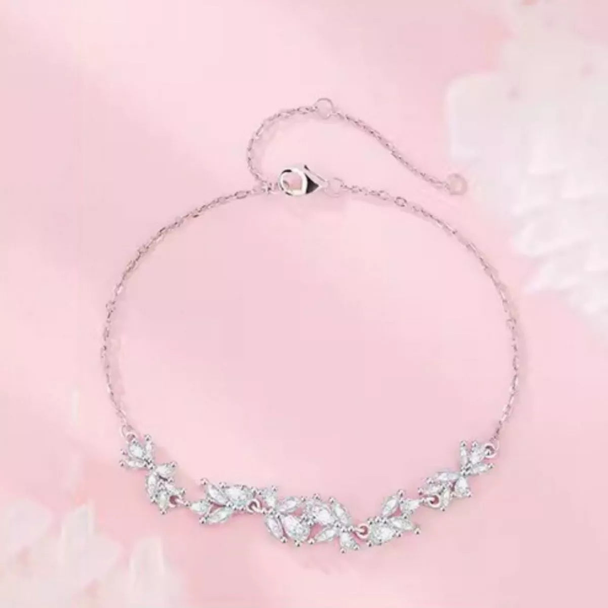 925 Sterling Silver Zircon Wisteria Bracelet