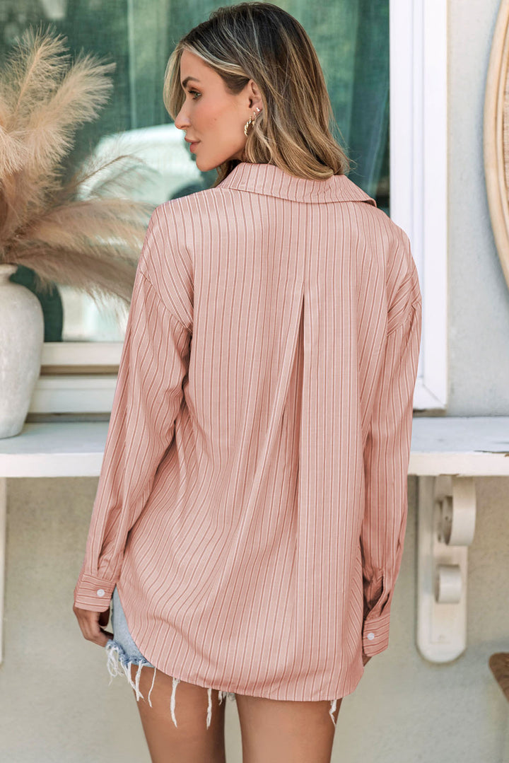 Stylish Striped Long Sleeve Dress Shirt