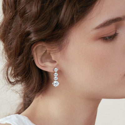 4 Carat Moissanite 925 Sterling Silver Earrings for Elegance