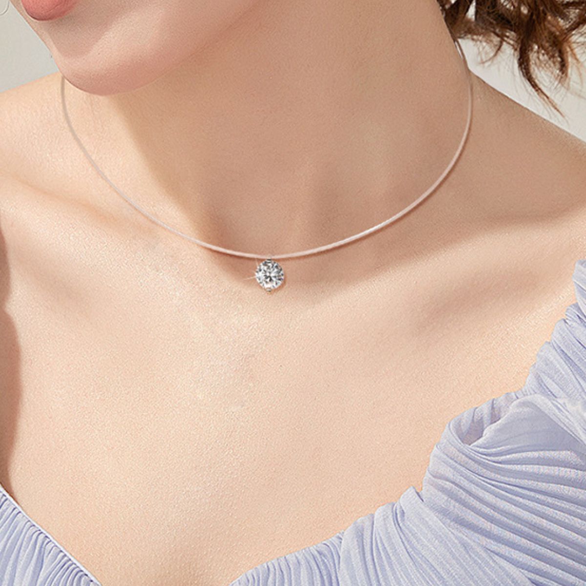1 Carat Moissanite 925 Sterling Silver Necklace Gift