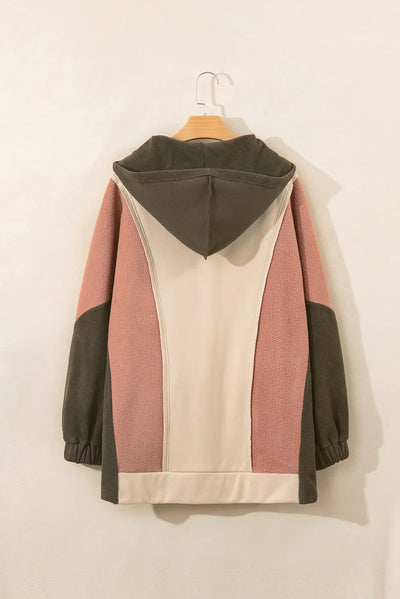 Chic Color Block Cozy Hoodie for Stylish Comfort Wear