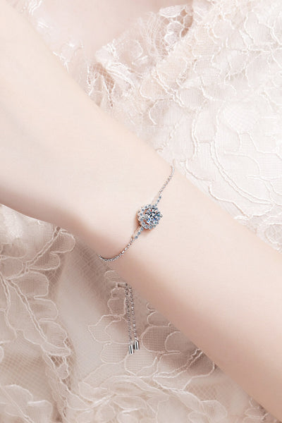 1 Carat Moissanite Chain Bracelet in Sterling Silver