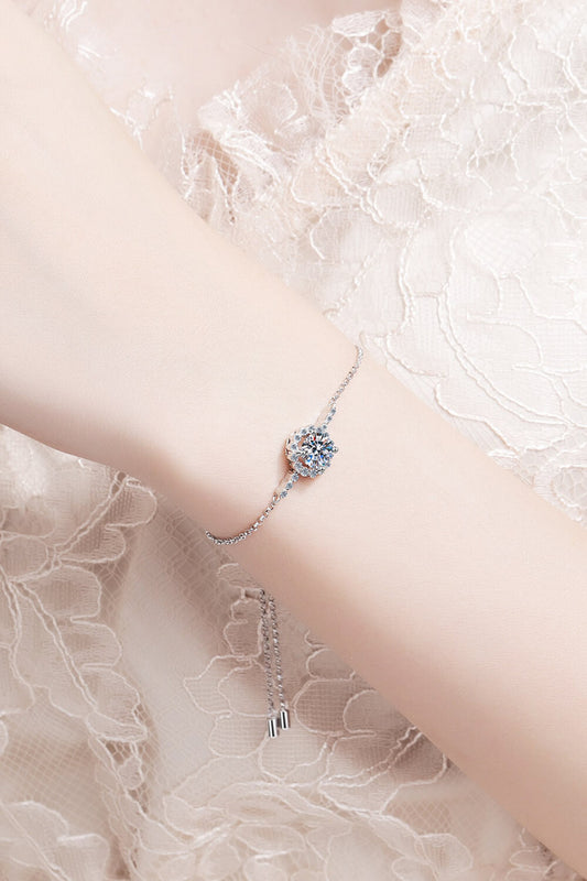 1 Carat Moissanite Chain Bracelet in Sterling Silver