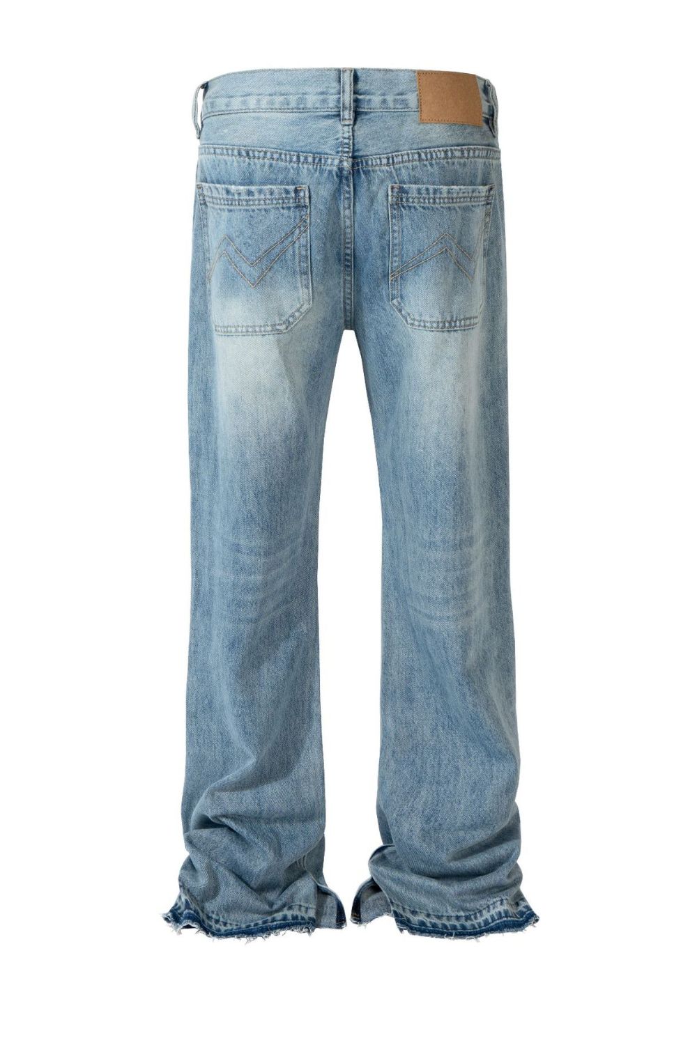 Men's Distressed Raw Hem Jeans for Stylish Casual Wear
