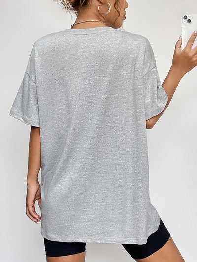 Ghostly Charm Round Neck Short Sleeve T-Shirt for Women