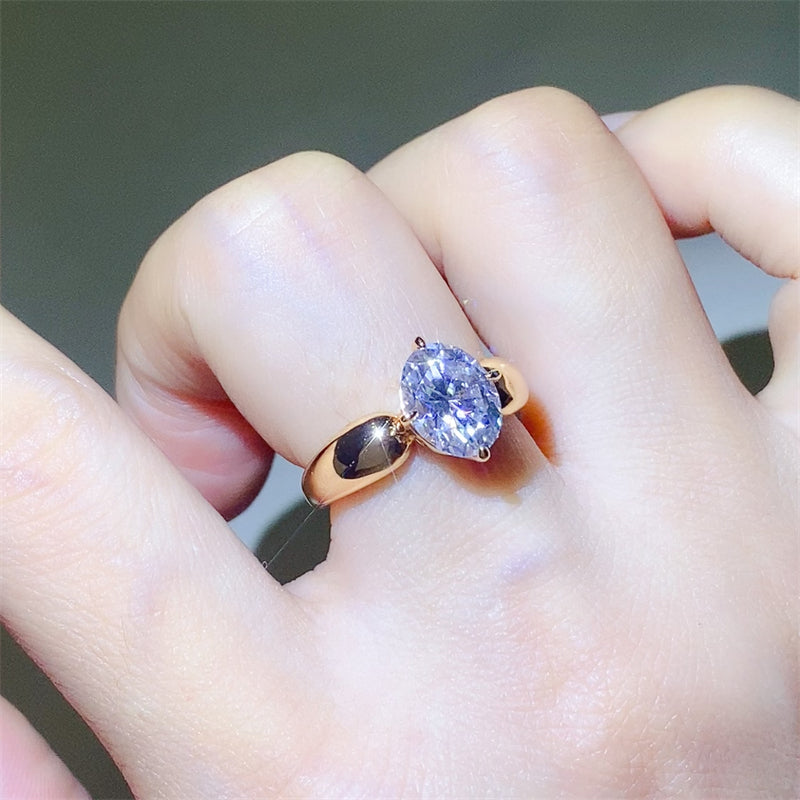 2 Carat Moissanite 925 Sterling Silver Ring for Elegance