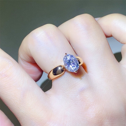 2 Carat Moissanite 925 Sterling Silver Ring for Elegance