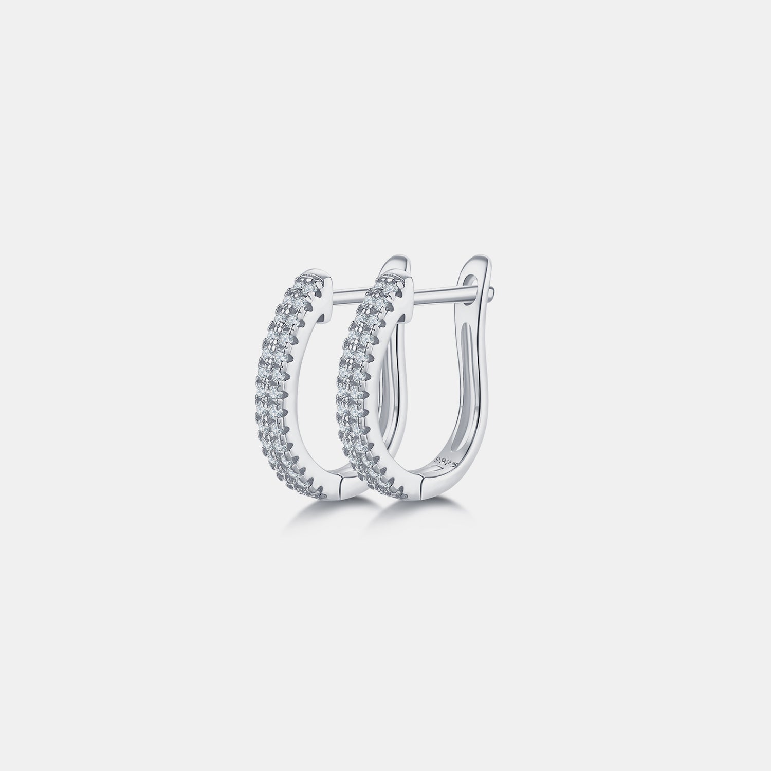 Moissanite 925 Sterling Silver Huggie Earrings for Elegance