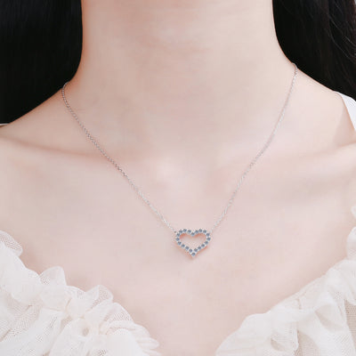 Moissanite 925 Sterling Silver Heart Shape Necklace Gift