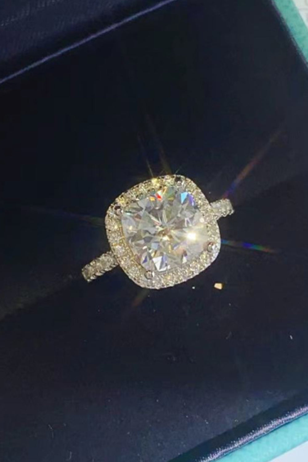 3 Carat Moissanite 925 Sterling Silver Square Ring for Elegance
