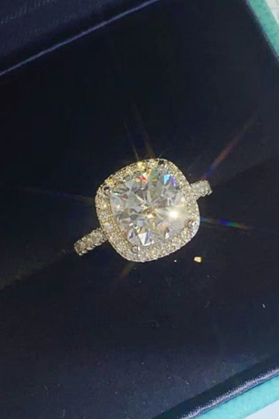 3 Carat Moissanite 925 Sterling Silver Square Ring for Elegance