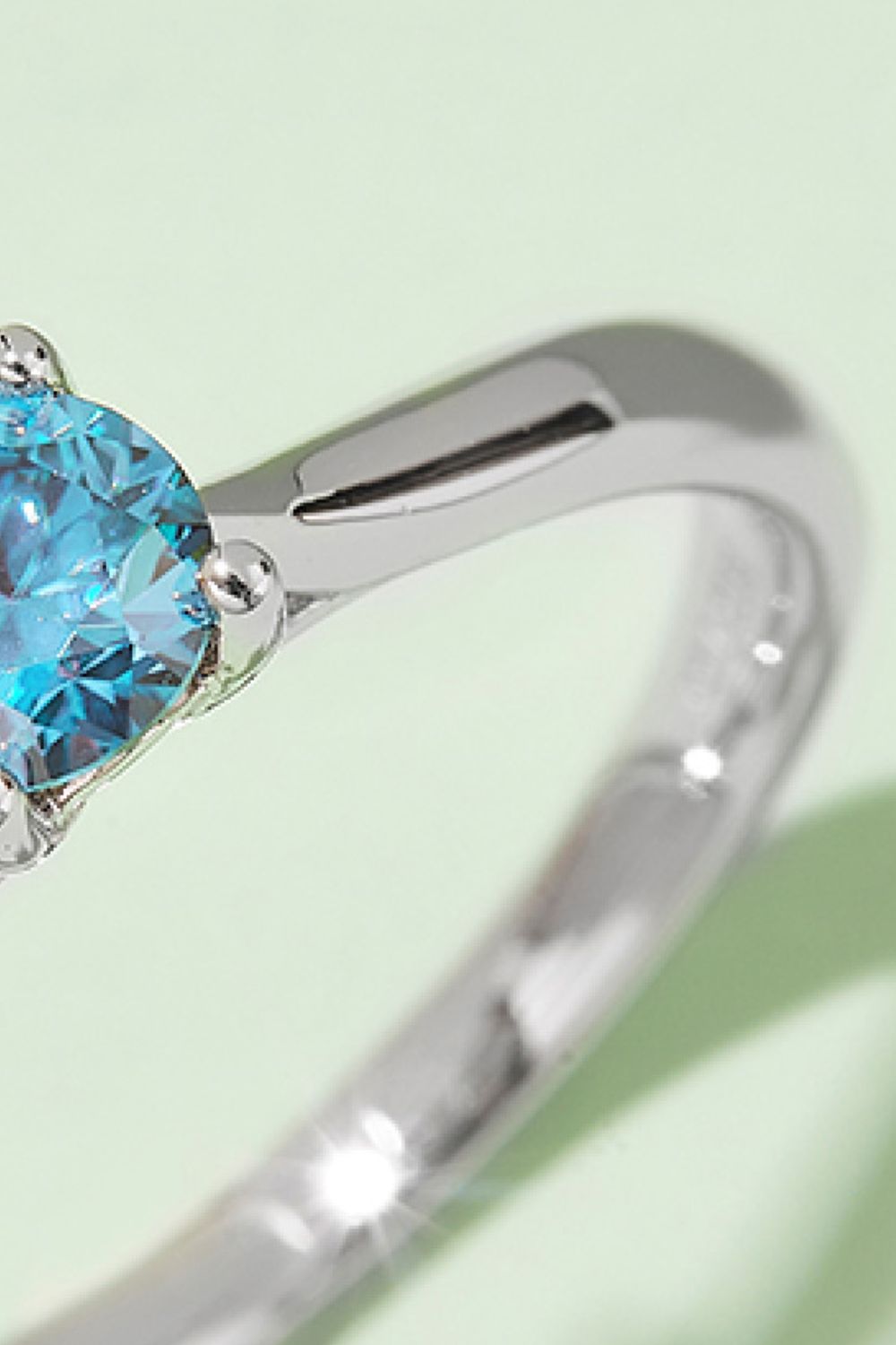 Moissanite Contrast 925 Sterling Silver Solitaire Ring Gift