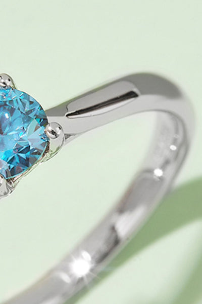 Moissanite Contrast 925 Sterling Silver Solitaire Ring Gift
