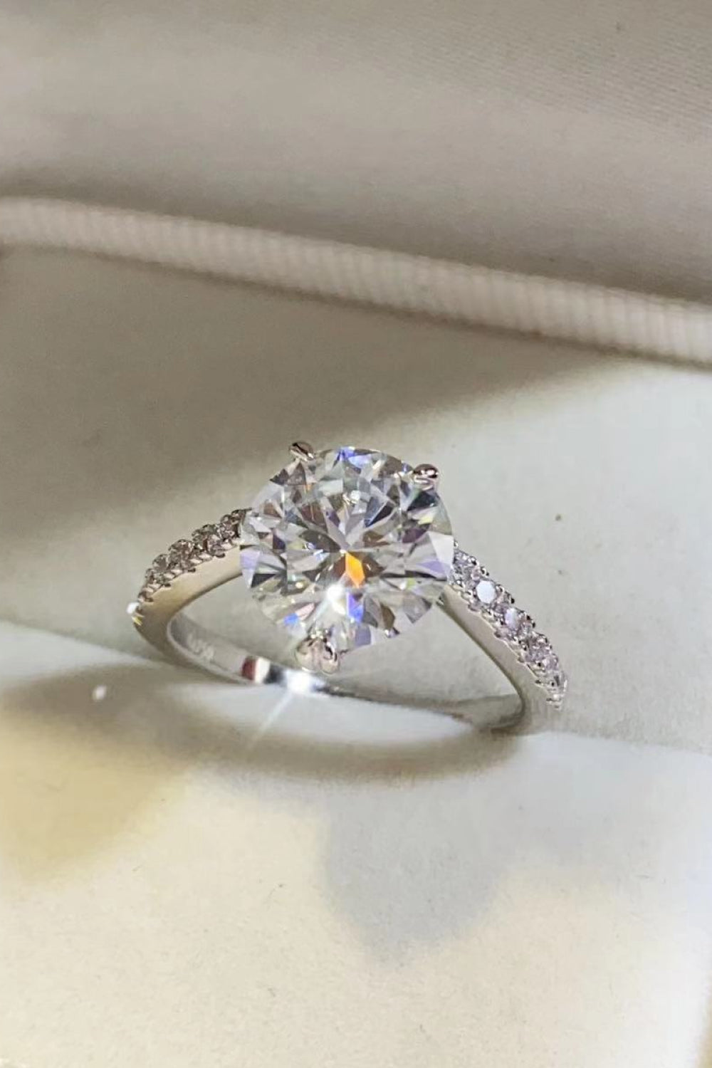 Elegant 3 Carat Moissanite 925 Sterling Silver Ring