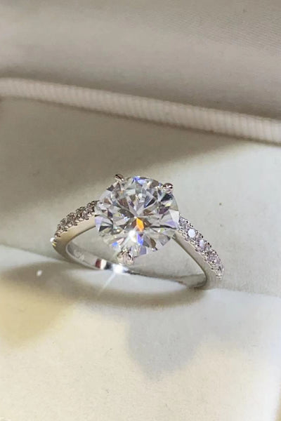 Elegant 3 Carat Moissanite 925 Sterling Silver Ring