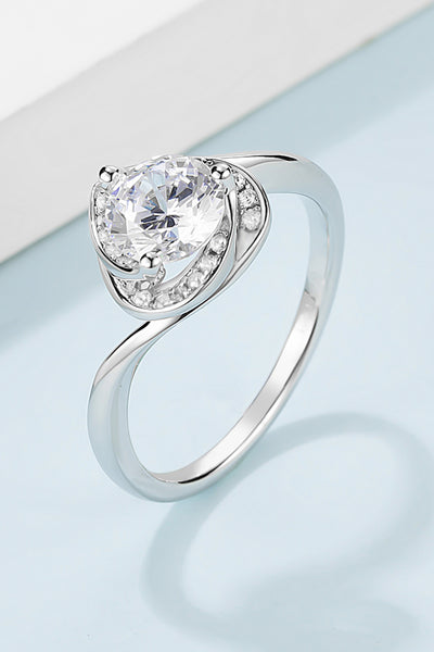 1 Carat Moissanite 925 Sterling Silver Heart Ring Gift