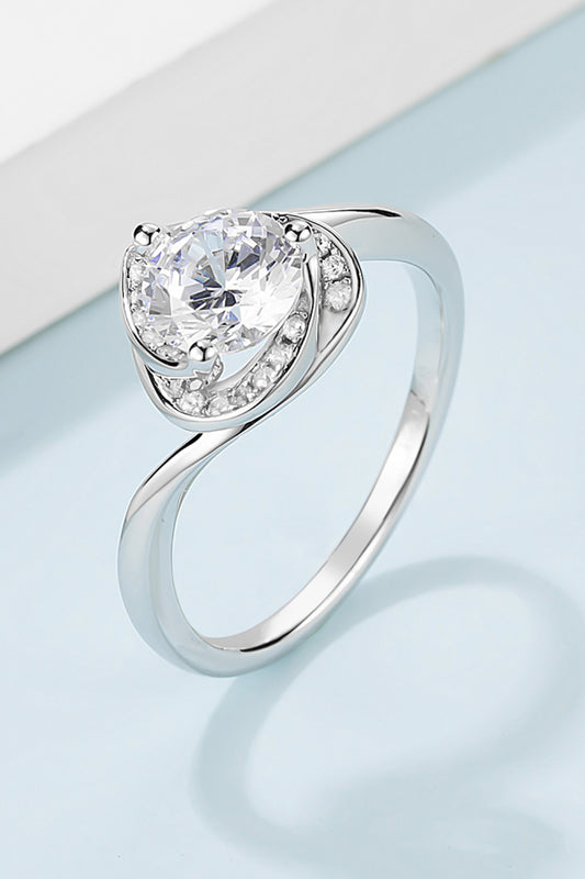 1 Carat Moissanite 925 Sterling Silver Heart Ring Gift