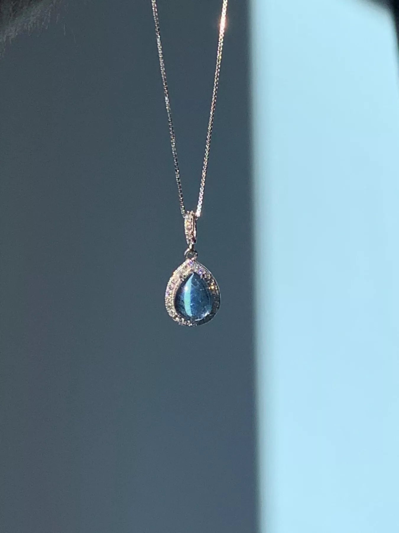 Crystal Teardrop Pendant Necklace