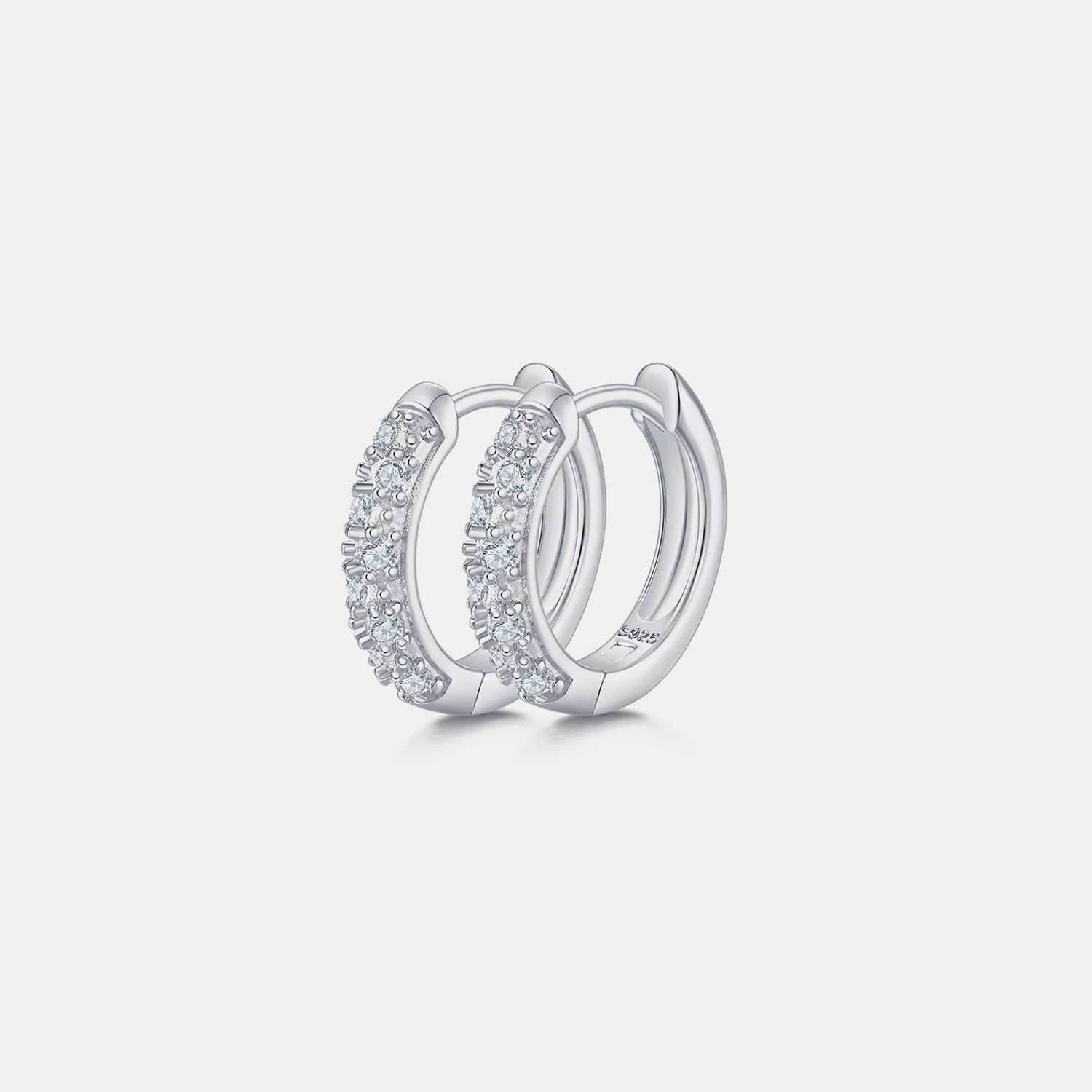 Moissanite 925 Sterling Silver Huggie Earrings For Women