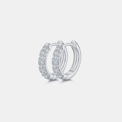 Moissanite 925 Sterling Silver Huggie Earrings For Women