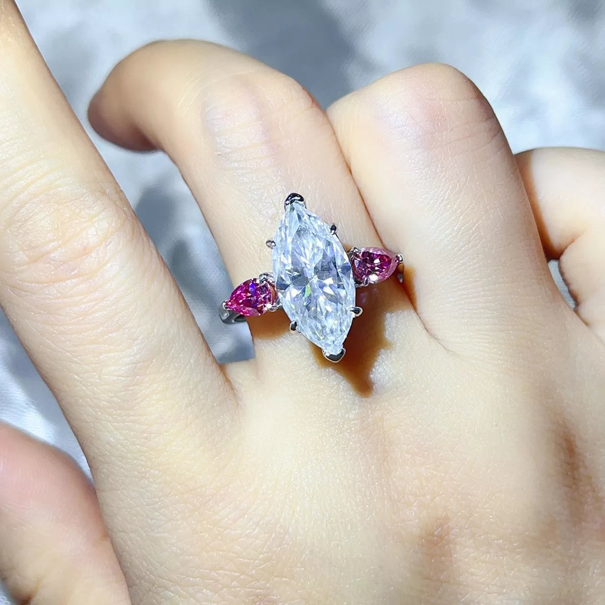 6 Carat 925 Sterling Silver Moissanite Ring
