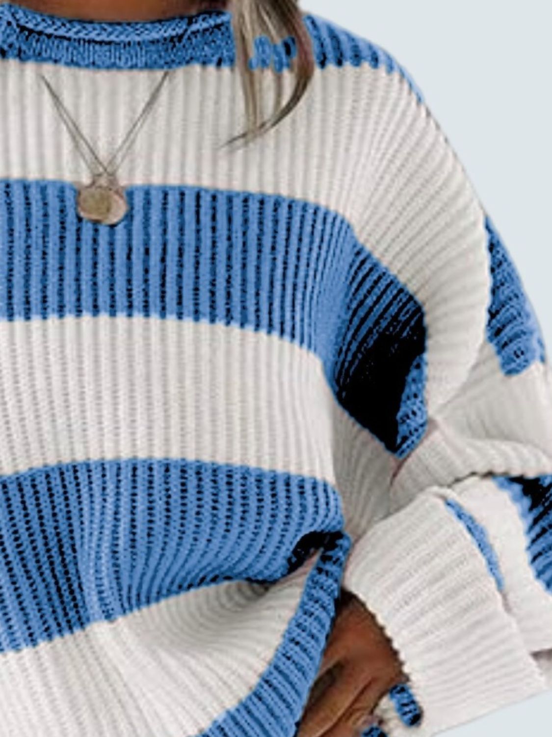 Round Neck Long Sleeve Sweater for Women Casual Style