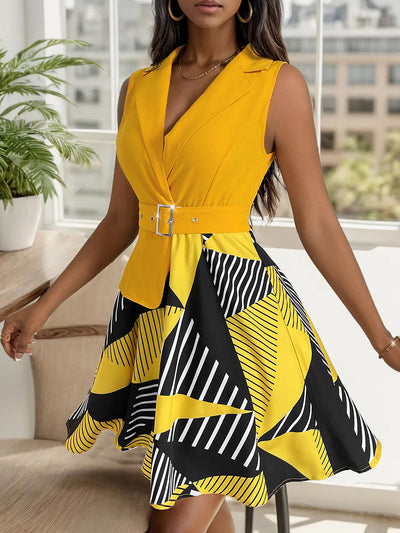 Elegant Sleeveless Collared Mini Dress for Stylish Occasions