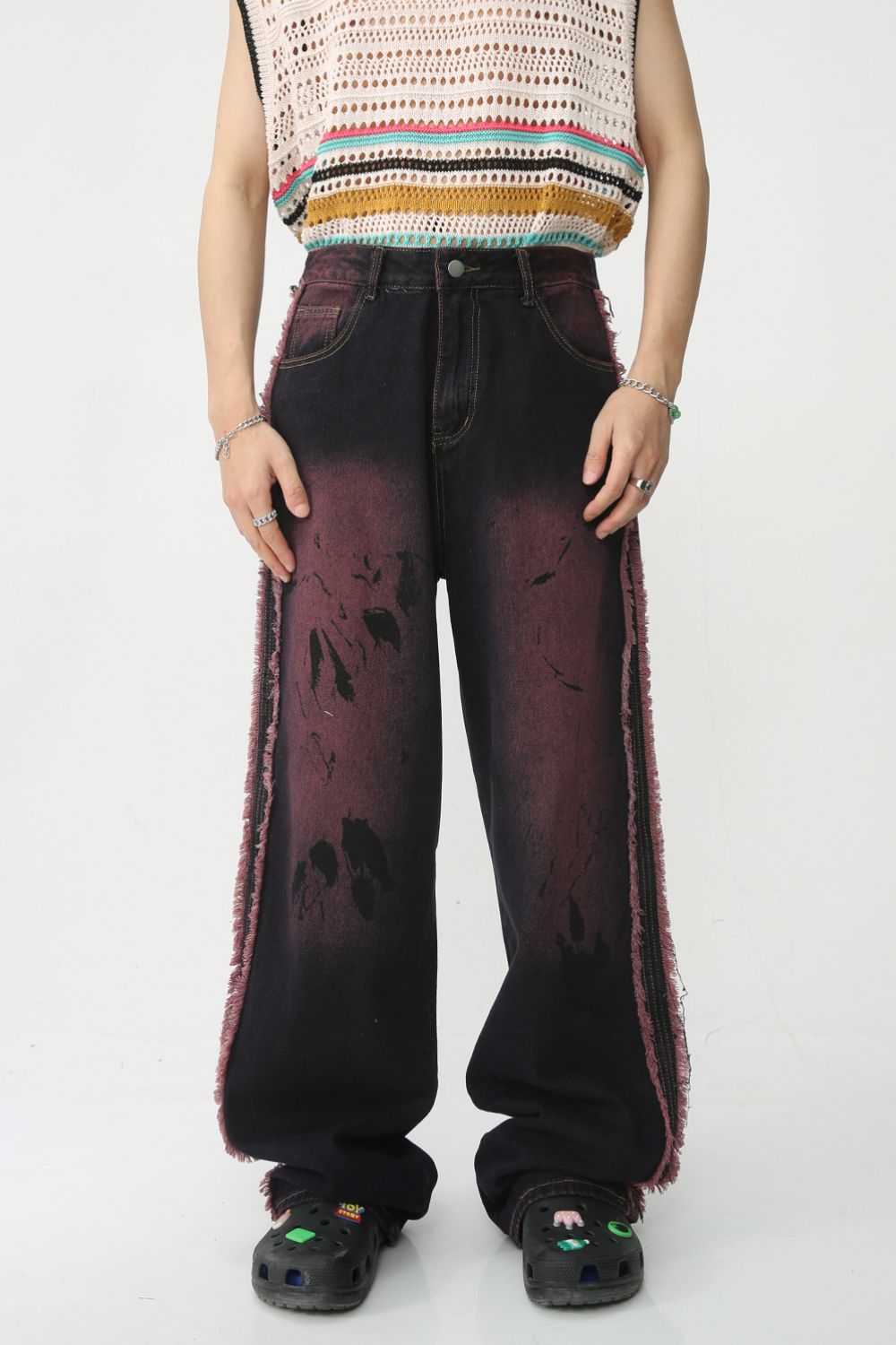 Raw Edge Mid Rise Men's Jeans for Stylish Comfort Fit