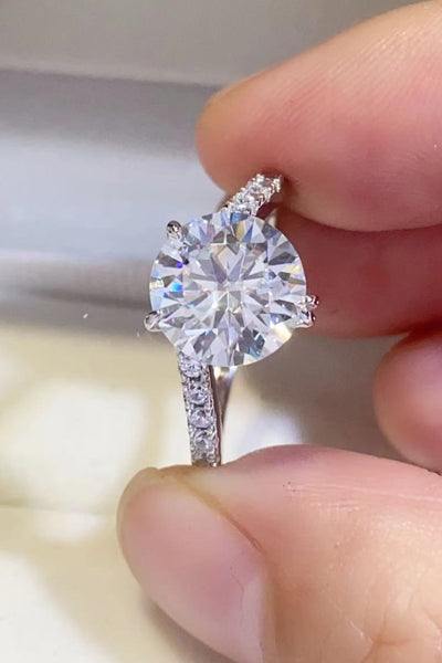 Elegant 3 Carat Moissanite 925 Sterling Silver Ring