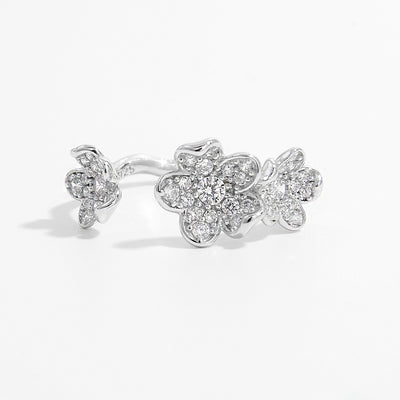 Stylish 925 Sterling Silver Inlaid Zircon Open Ring