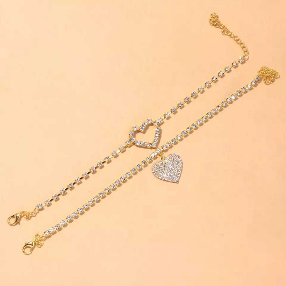 Beach Barefoot Love Pendant Anklet Bracelet For Summer Beachwear Adjustable Jewelry Gift For Her