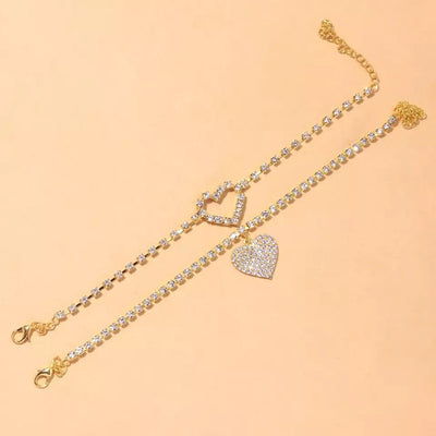 Beach Barefoot Love Pendant Anklet Bracelet For Summer Beachwear Adjustable Jewelry Gift For Her