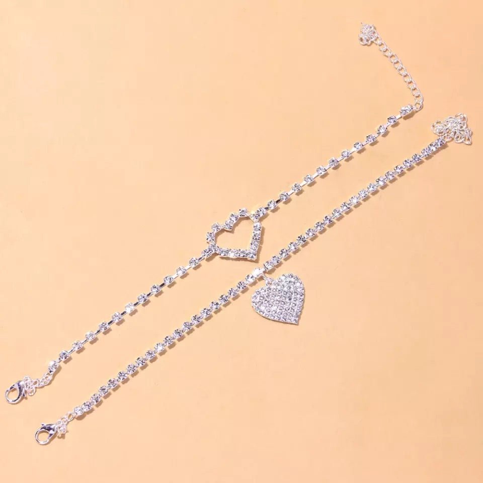 Beach Barefoot Love Pendant Anklet Bracelet For Summer Beachwear Adjustable Jewelry Gift For Her