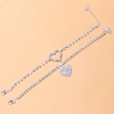 Beach Barefoot Love Pendant Anklet Bracelet For Summer Beachwear Adjustable Jewelry Gift For Her
