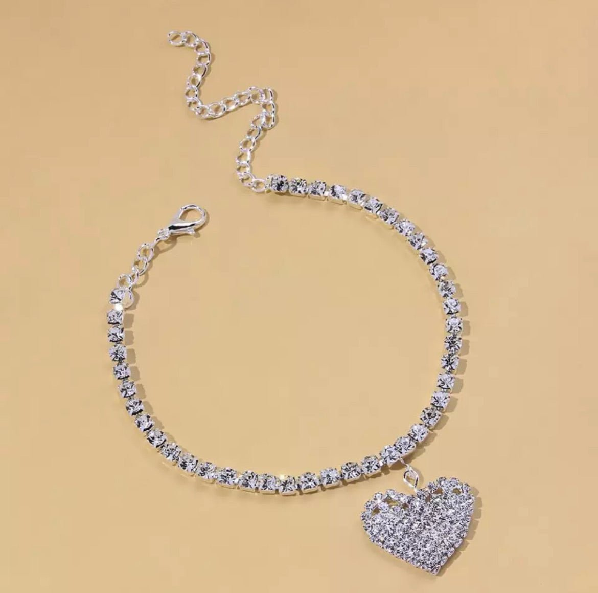 Beach Barefoot Love Pendant Anklet Bracelet For Summer Beachwear Adjustable Jewelry Gift For Her