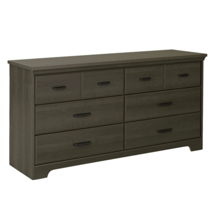 Bedroom 6-Drawer Double Dresser Wardrobe Cabinet in Grey Maple Finish - Ruth Envision