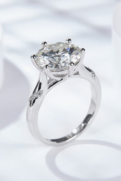 5 Carat Moissanite Solitaire Ring in Sterling Silver