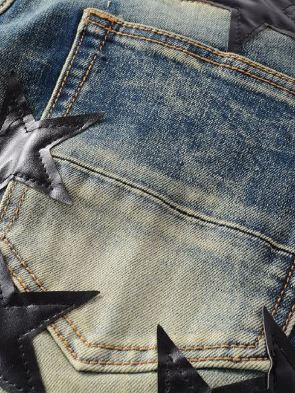 Men's Washed Star Slim Jeans for Everyday Casual Wear