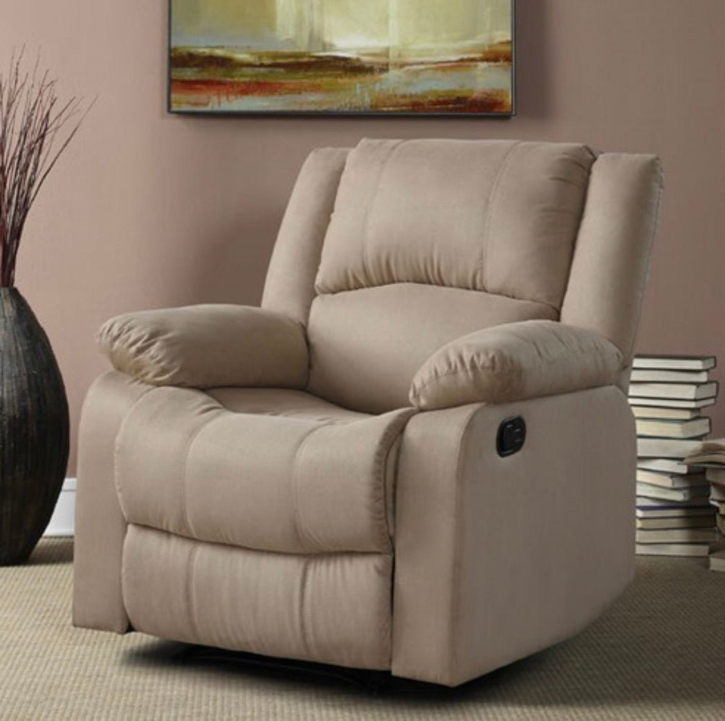 Beige Microfiber Upholstered Recliner Chair - Ruth Envision